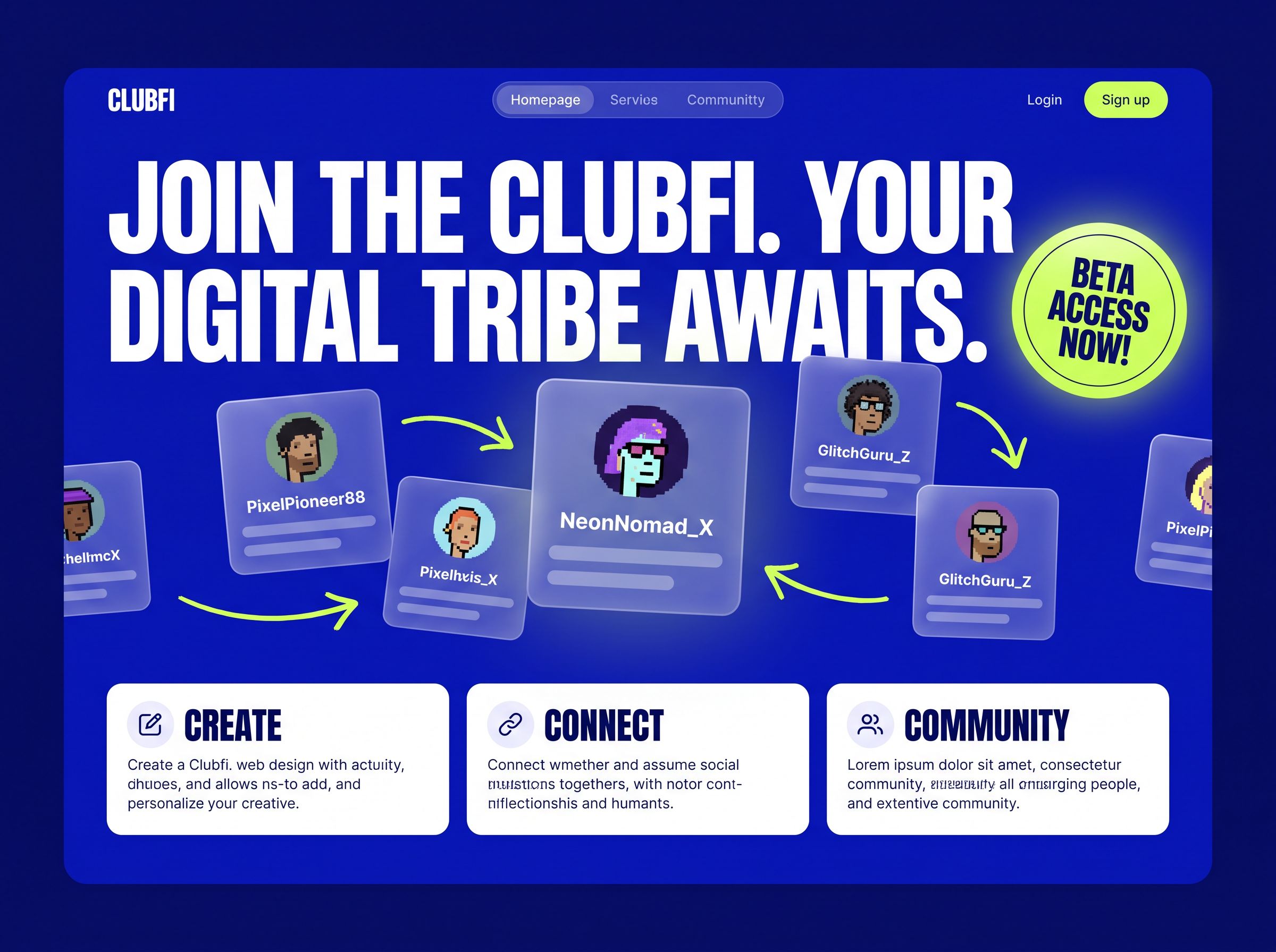 CLUBFI — Web design